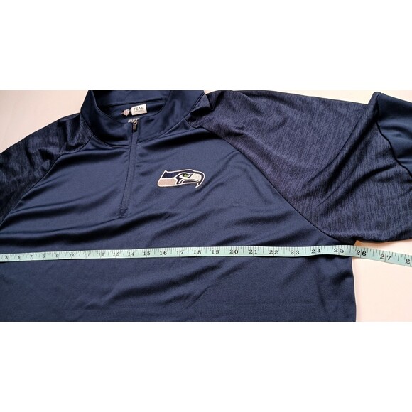 NFL Quarter Zip Pullover Jacket Seattle Seahawks Official Team Apparel 2XL - Picture 7 of 13